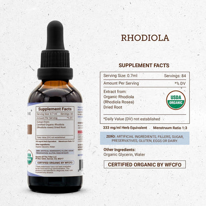 Secrets of the Tribe Rhodiola USDA Organic - Extracto sin Alcohol, Gotas Herbales de Alta Potencia - 60 ml – Image 4