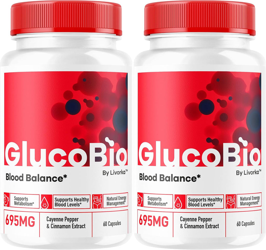 (2 Pack) GlucoBio Cápsulas - Fórmula Avanzada de Apoyo Natural para el Bienestar General, 120 Cápsulas