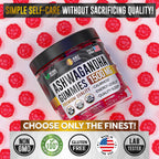 Gomitas de Ashwagandha para Mujeres y Hombres - Extracto Puro de Raíz de Ashwagandha 1500 mg con 5-HTP y L-Tirosina - Fabricado en USA - 55 Gomitas