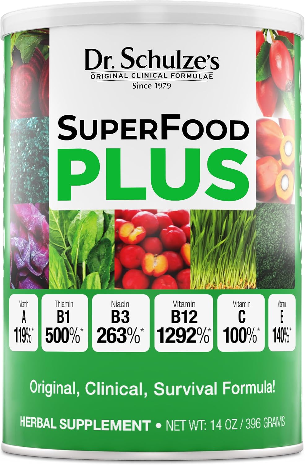 Dr. Schulze's SuperFood Plus - Superalimento Diario en Polvo - 14 oz (397 g)