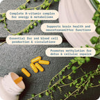 BodyBio Complejo B - Essential B Vitamins + Methylated B12 & Active Folate, 90 Capsules