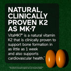 Vitamina D3 5000 UI + K2 1100 mcg con Aceite de Coco y Oliva Ecológico - 180 Cápsulas Blandas