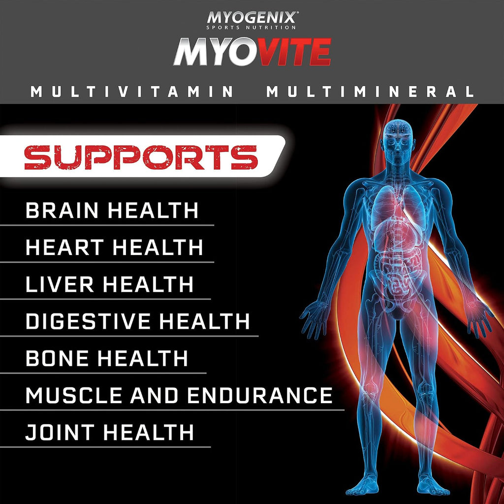 Myogenix Myovite Multivitamínico – 44 Paquetes – Fórmula Avanzada para Atletas