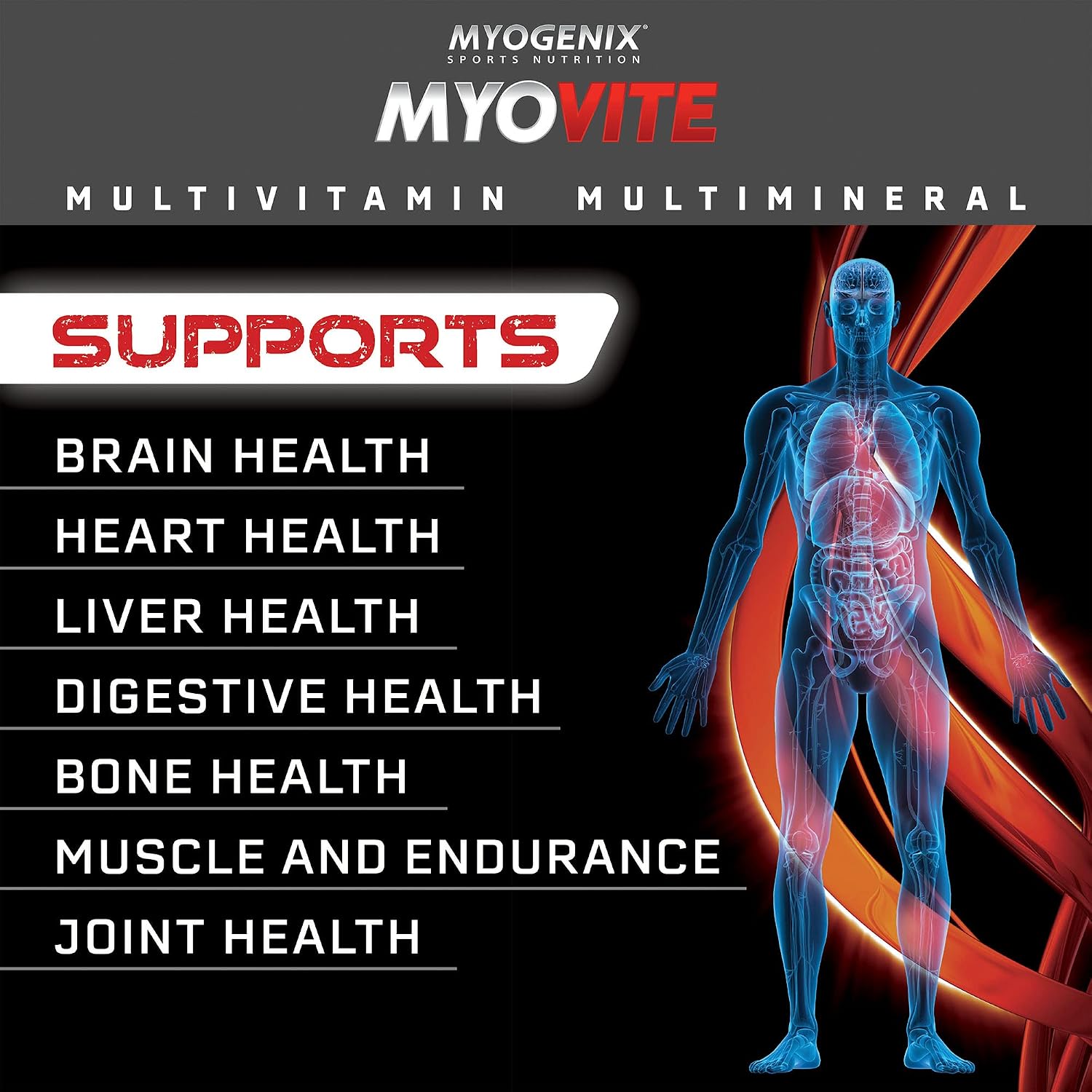 Myogenix Myovite Multivitamínico – 44 Paquetes – Fórmula Avanzada para Atletas