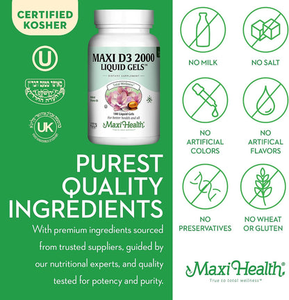 Maxi Health Vitamina D3 2000 UI - 180 Comprimidos – Image 5