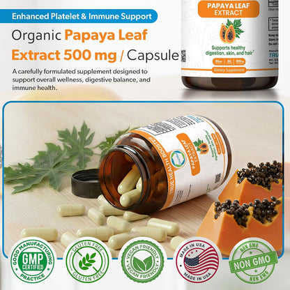 Extracto de Hoja de Papaya 500 mg - 60 Cápsulas - TrueMed – Image 5