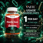Gominolas de Mastic Gum 1000 mg - Apoyo Digestivo Natural, Resina de Pistacia Lentiscus, Vegano, Sin Gluten, 60 Gomitas