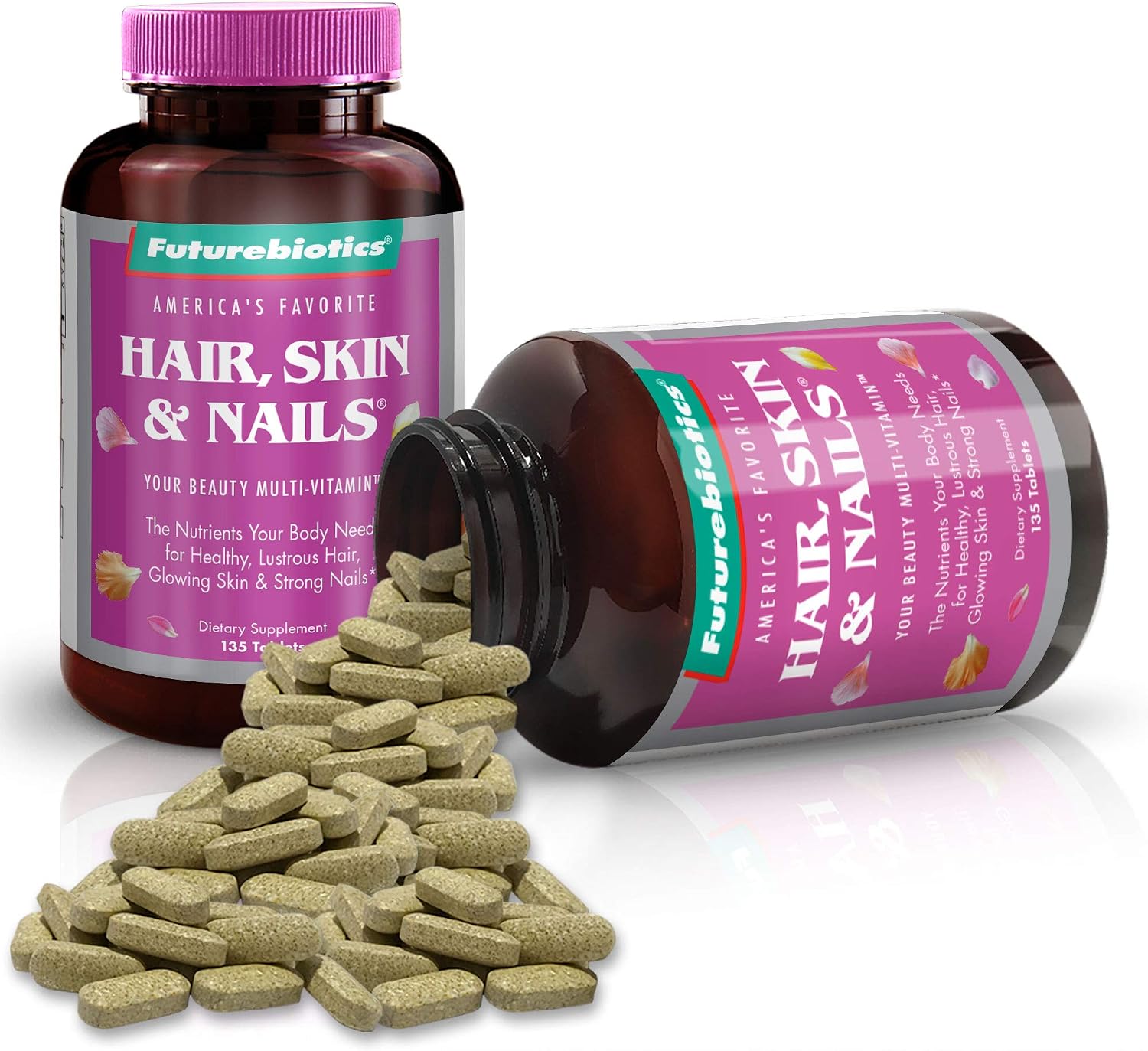 Futurebiotics Multivitamínico de Belleza para Piel, Cabello y Uñas, 135 Comprimidos