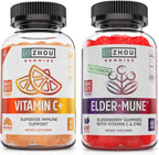 Zhou Vitamin C+ Gominolas - 270 mg de Vitamina C con Bioflavonoides y Acerola - 60 Gominolas Veganas
