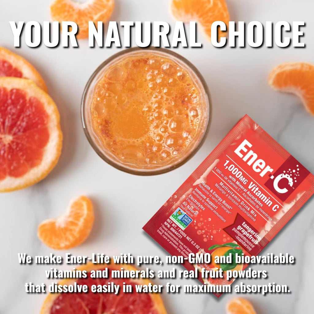 Ener-C Tangerine & Grapefruit Mezcla Multivitamínica en Polvo, 1000mg Vitamina C