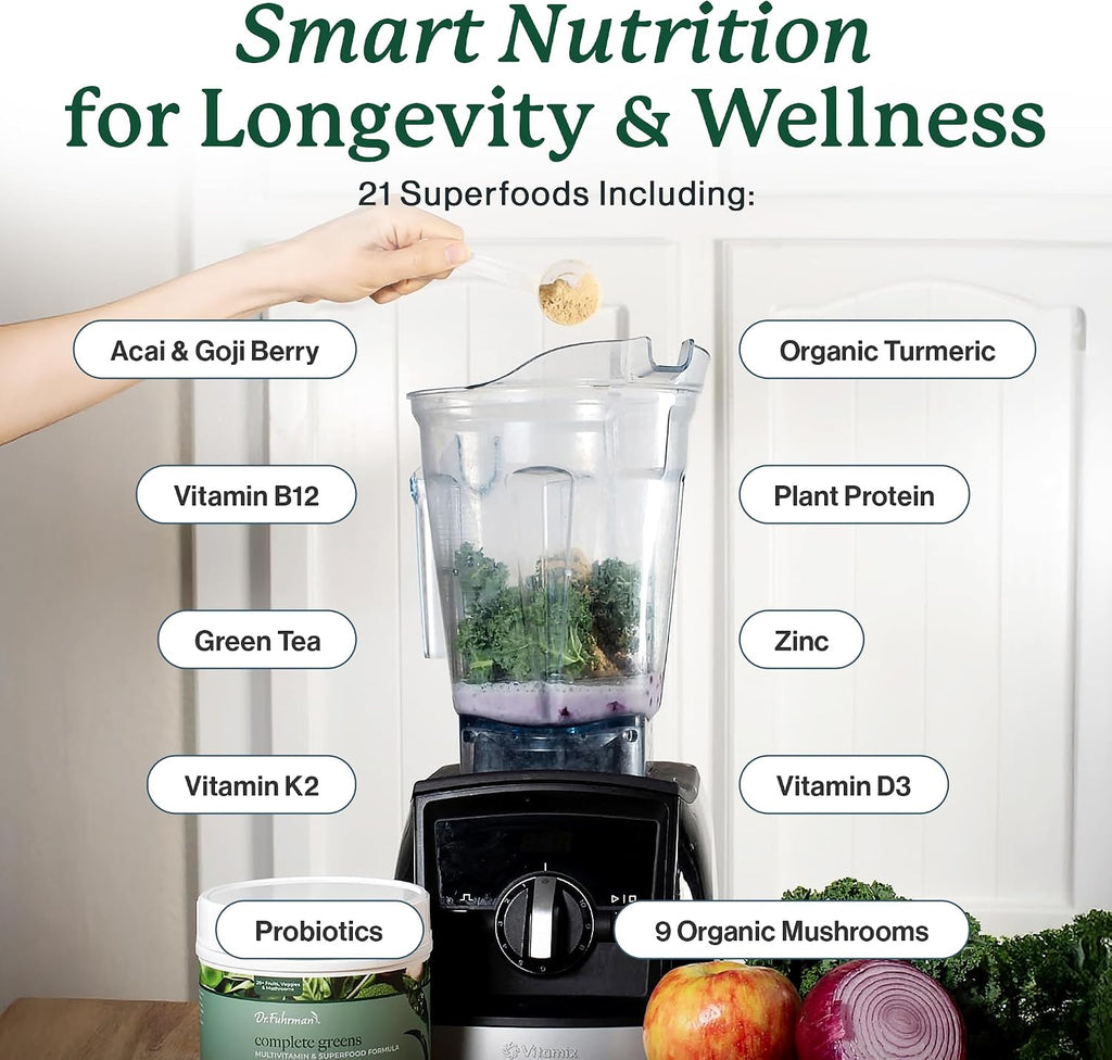 Dr. Fuhrman Complete Greens: Polvo de Verduras Ecológicas con Superalimentos, Vitaminas y Minerales