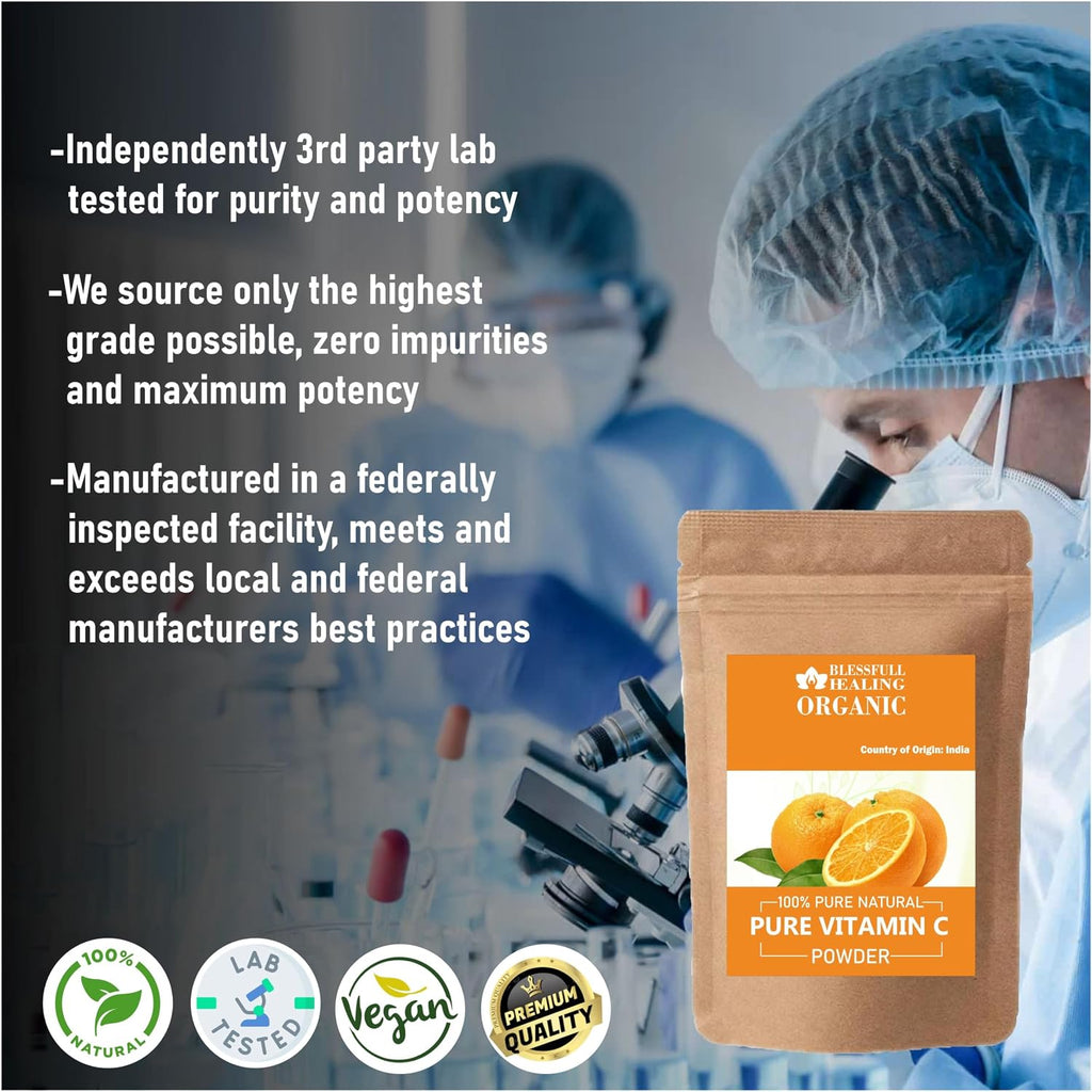 Polvo de Vitamina C Pura Orgánica – 100g | Blessfull Healing