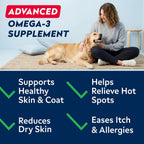 STRELLALAB Omega 3 for Dogs - 180 Golosinas de Aceite de Salmón - Alivio de Alergias y Picazón - Suplemento para Piel y Pelaje Seco - Tratamiento Anti-Caída y Puntos Calientes - Sabor a Pollo