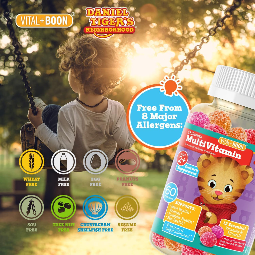 Daniel Tiger - Multivitamínico en Gominolas para Niños (60 gominolas) - 12 Vitaminas y Minerales Esenciales