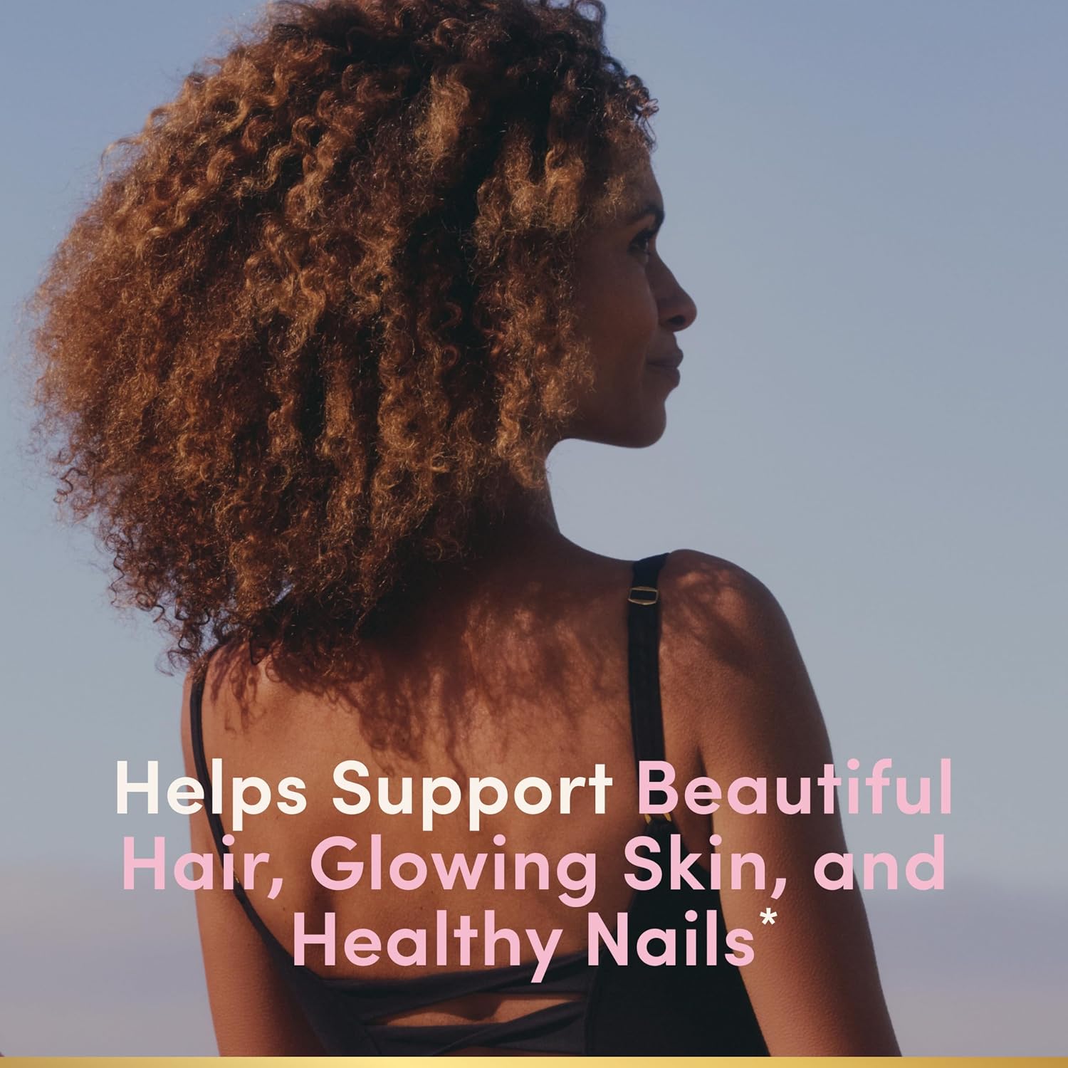 Nature's Bounty Optimal Solutions Hair, Skin and Nails Gominolas de Colágeno y Biotina, 2500 mcg de Biotina y 100 mg de Colágeno por ración, Sabor Cítrico Tropical, 200 uds.