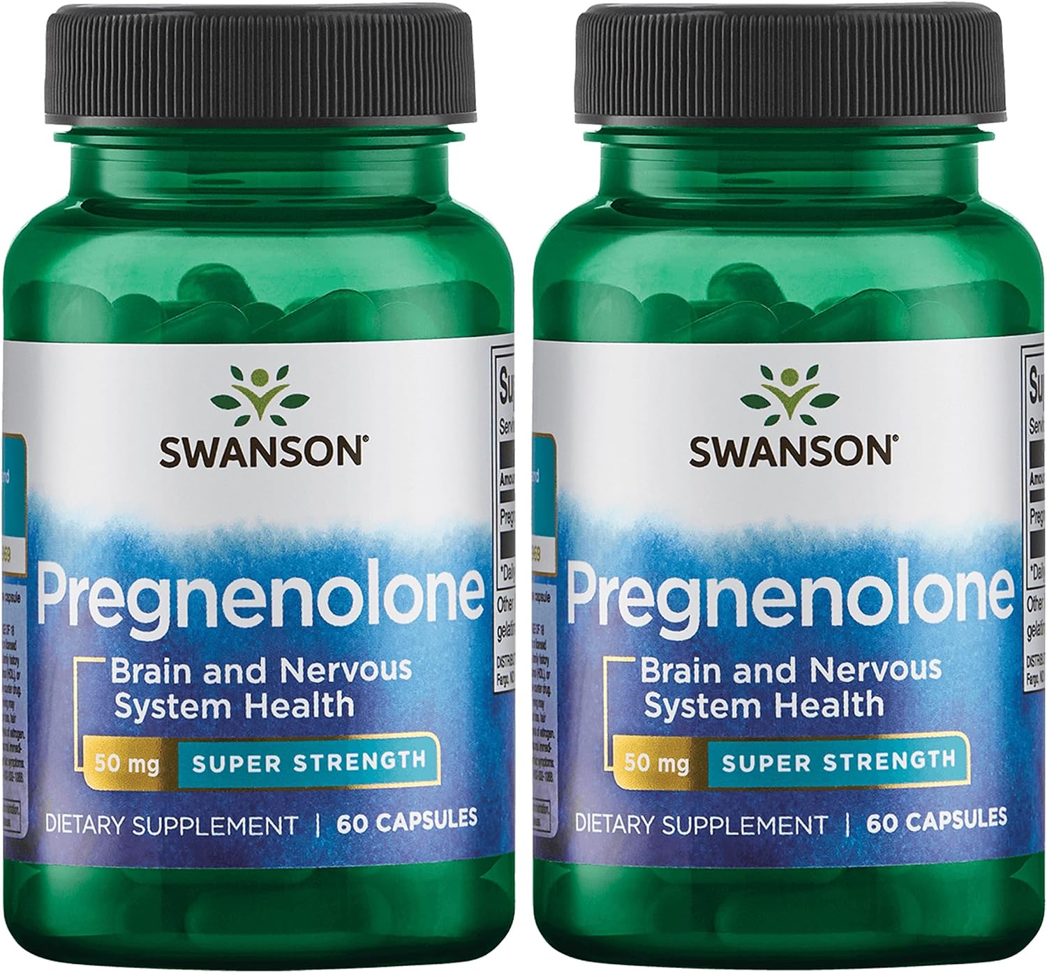Swanson Super-Strength Pregnenolona 50 mg 60 Cápsulas (Pack de 2)