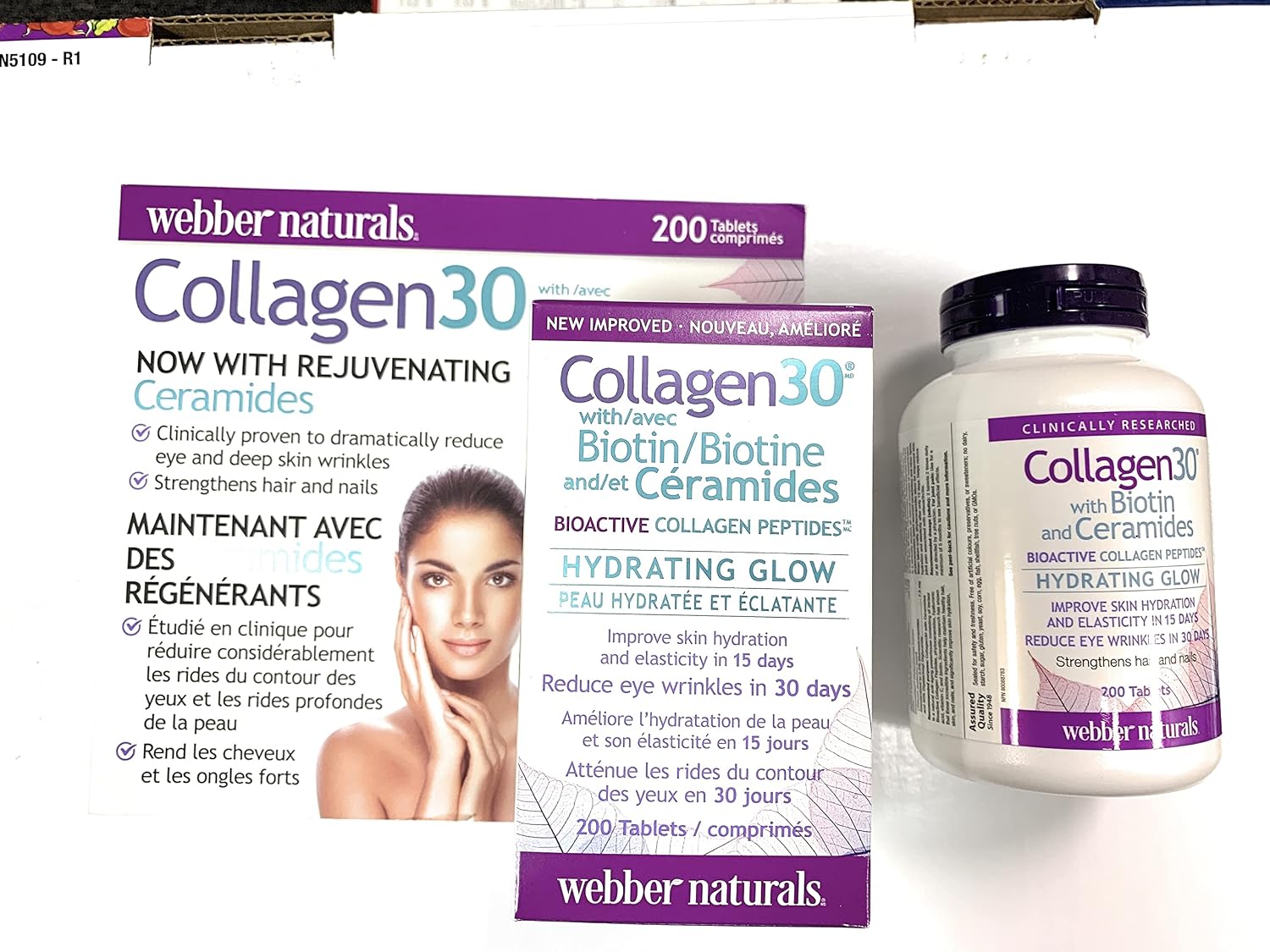 Webber Naturals Collagen 30 con Biotina y Ceramidas, 200 Comprimidos