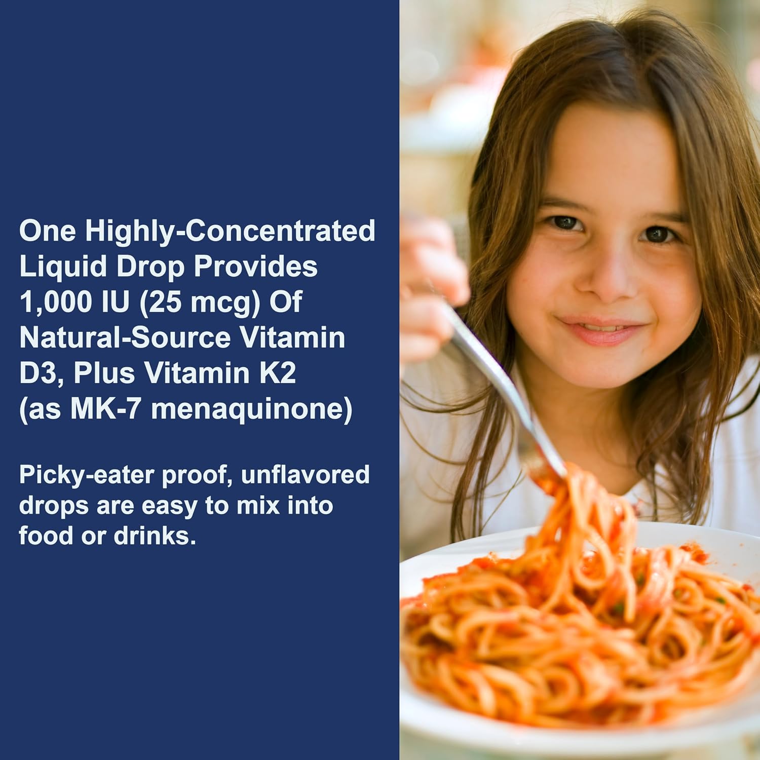 Carlson - Kid's Super Daily D3+K2, Gotas de Vitamina D3 y K2 para Niños, 1000 UI D3 y 22.5 mcg K2 MK-7, 360 Gotas (1 Año de Suministro)