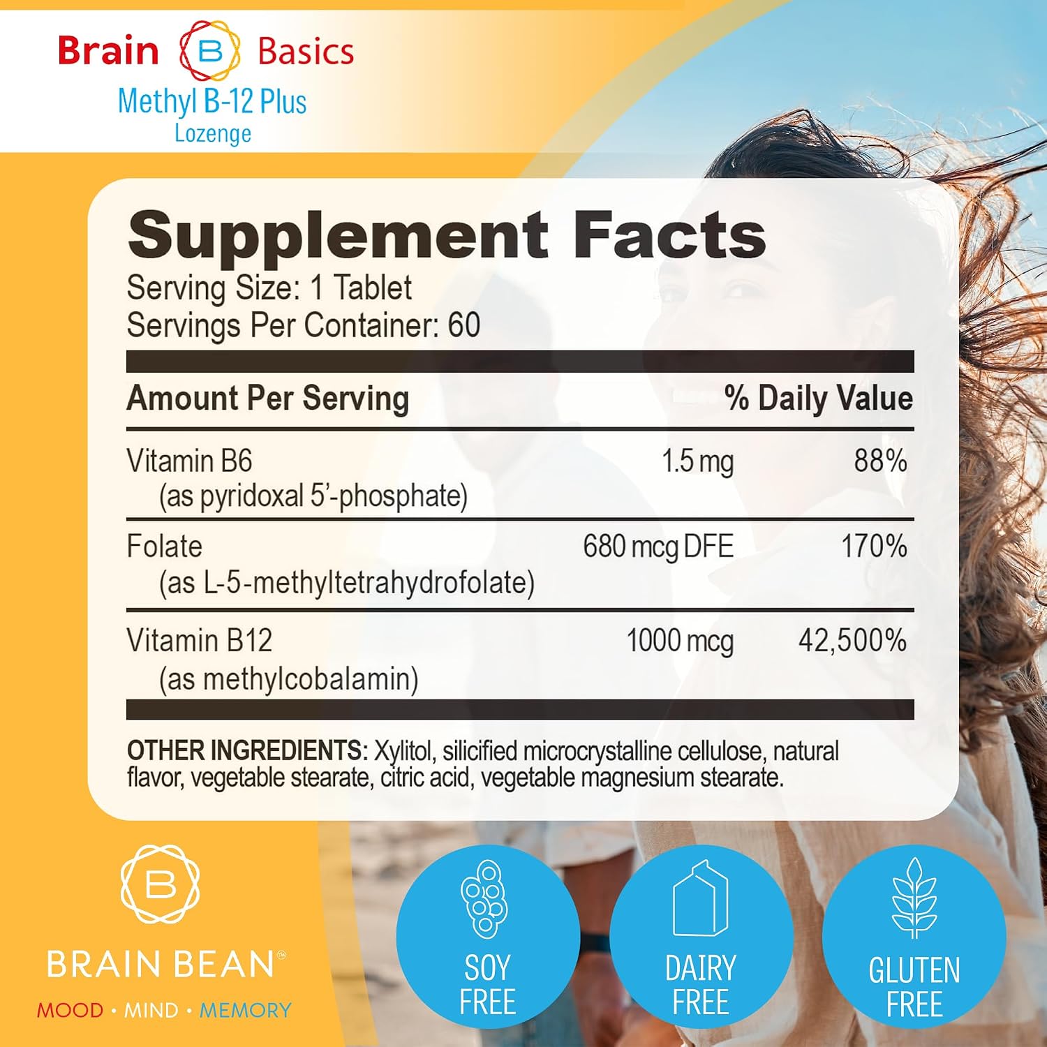 Metil B-12 y Metil Folato de Alta Potencia – 60 Comprimidos Masticables Sabor Naranja – Suplemento Bioactivo de Vitamina B12 y B9
