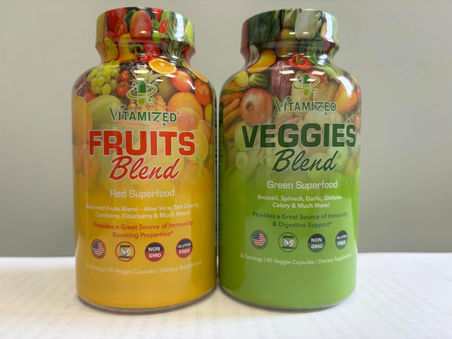 VITAMIZED 38 Frutas y Verduras Suplemento para la Salud y Energía General - 180 Cápsulas
