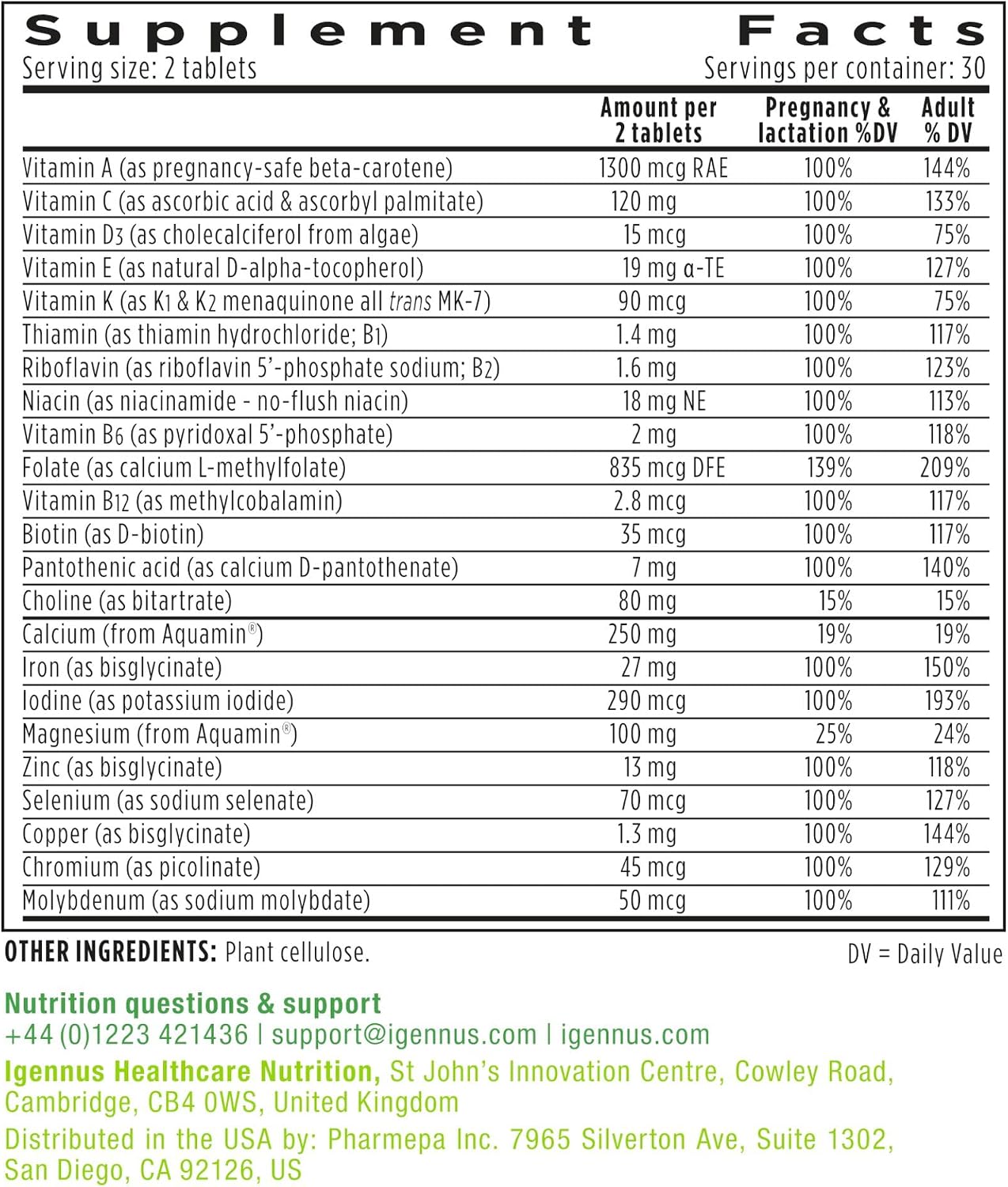 Igennus Multivitamínico Prenatal Metilado - 60 Comprimidos