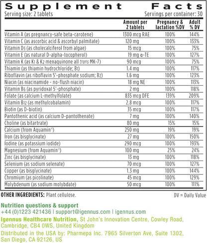 Igennus Multivitamínico Prenatal Metilado - – Metilfolato (Quatrefolic®): Forma activa del ácido fólico, – Image 6