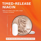 Rugby Timed-Release Niacin 500mg con Calcio, 100 Comprimidos (Pack de 3)