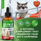 Multivitamínico Líquido para Perros y Gatos 10 en 1 - Vitaminas C, D3, Grupo B, Glucosamina, Arándano - Sabor a Carne - 60 ml