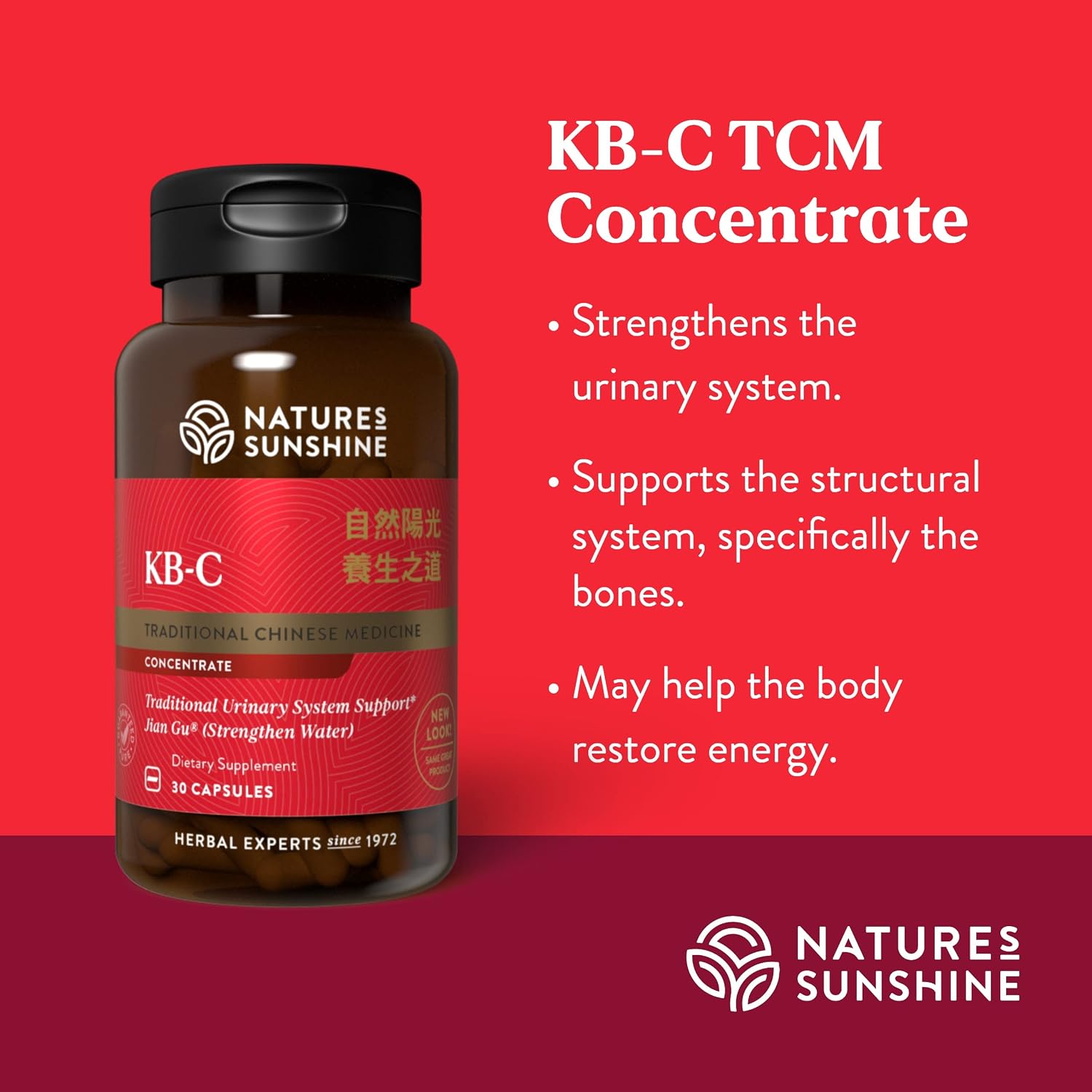 Nature's Sunshine KB-C, Concentrado de Hierbas Chinas TCM, 30 Cápsulas