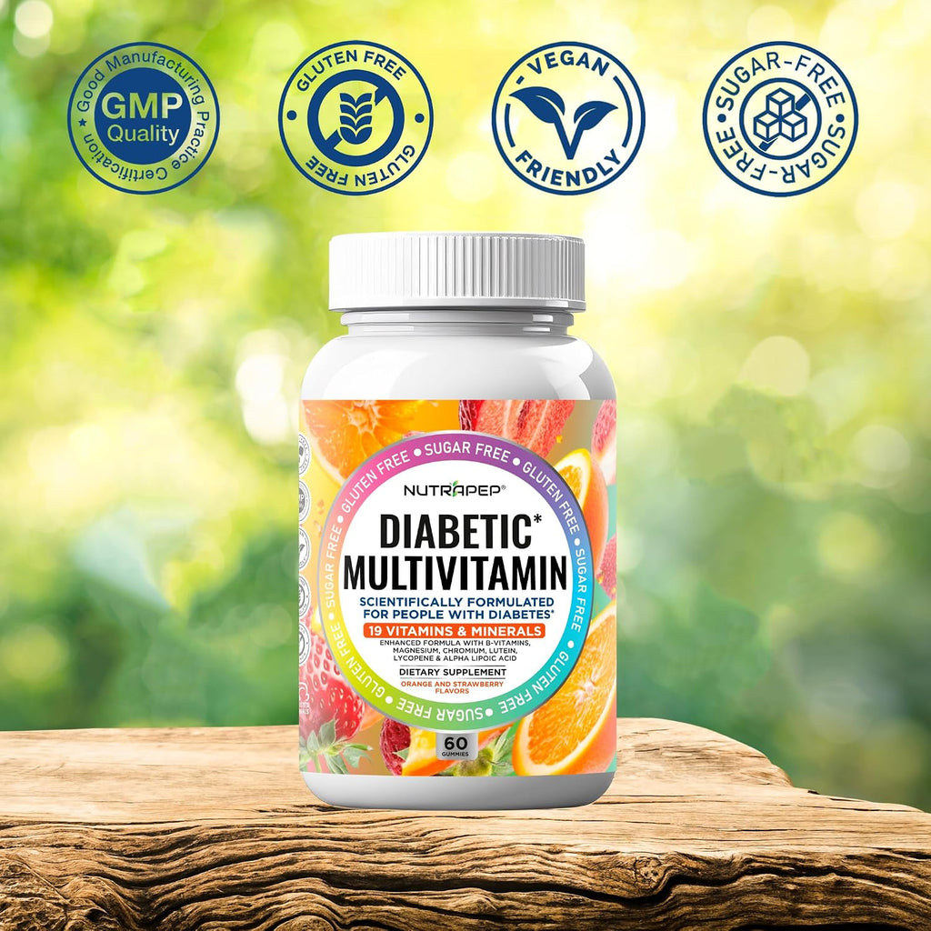 NutraPep Premium Multivitamínico para Diabéticos - Gominolas sin Azúcar y Sin Gluten