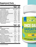 Bariátrico Multivitamínico con Hierro 45mg – Una Vez al Día – Cápsulas Fáciles de Tragar – 90 Cápsulas (Suministro 3 Meses)