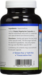 Carlson Labs Empty Vegetarian Capsules, 200 Count (Medium or Small Size)