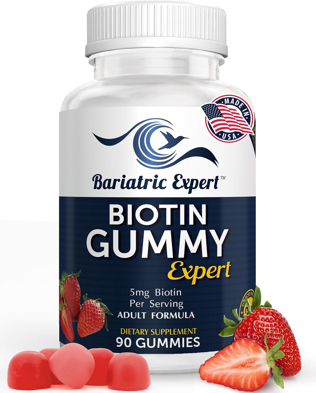 Bariatric Expert Biotina - Complemento de Fusión Rápida para Adultos Post Cirugía Bariátrica, 90 Comprimidos