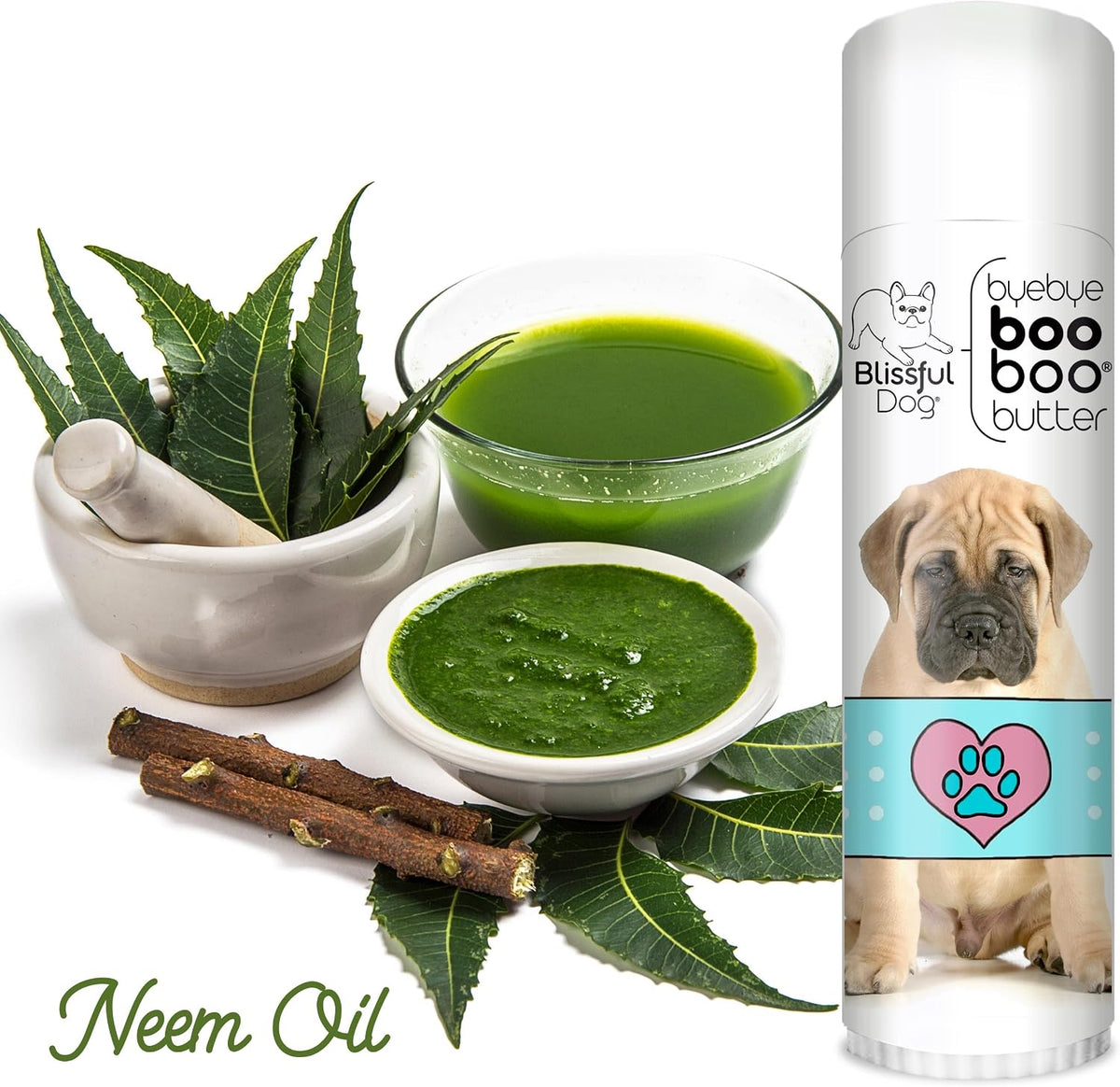 The Blissful Dog .50 oz Tube Bullmastiff – Aceite de oliva: Aporta suavidad y ayuda a retener la humedad. – Image 2