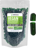 XPRS Nutra Cápsulas Vacías Tamaño 00 - 500 uds - Cápsulas Veganas - Cápsulas Vegetales para Rellenar - Verde Bosque