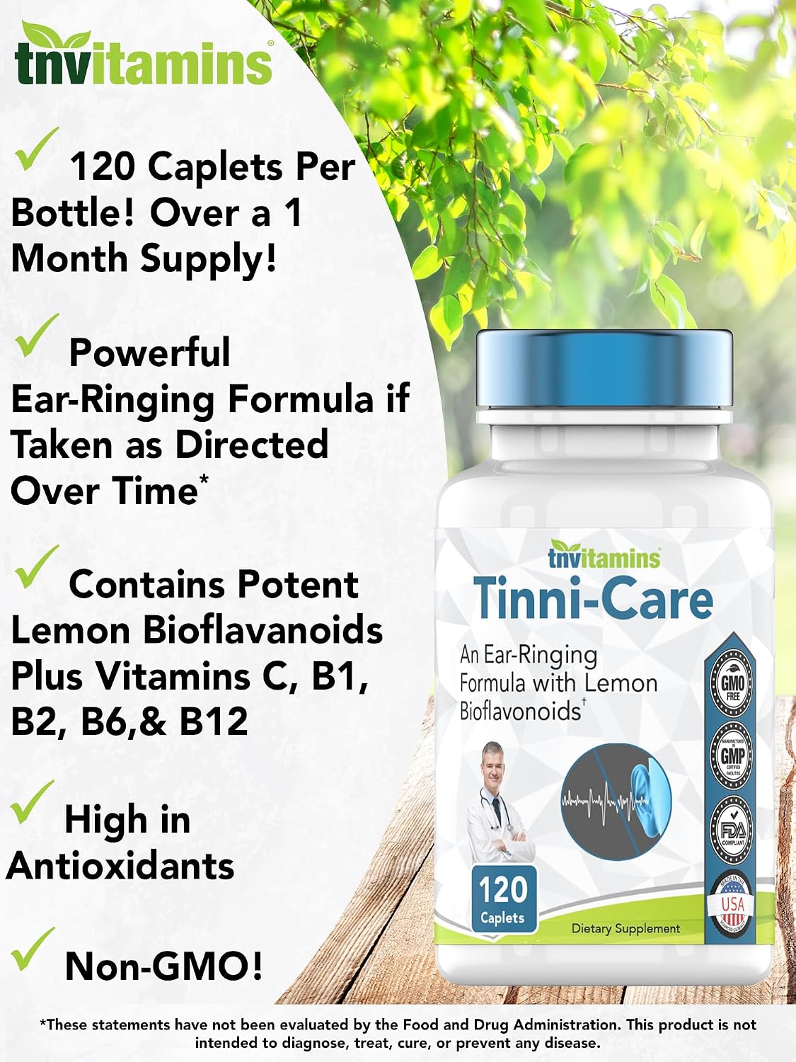 Tinni-Care Bioflavonoides de Limón y Vitaminas B - 120 Comprimidos