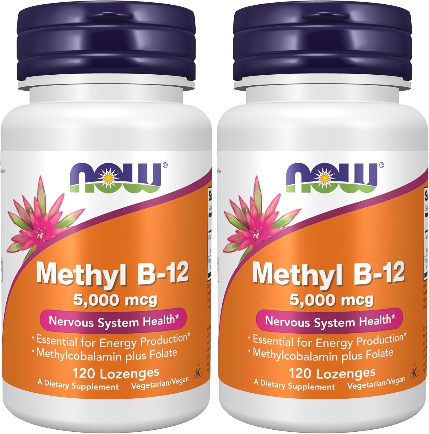 NOW Foods Methyl B-12 (Methylcobalamin) 5,000 mcg, 120 Lozenges