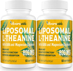 Vivaravida L-Theanina 800mg con GABA y Glicinato de Magnesio - Compuesto Natural para el Sueño y la Relajación (60 Cápsulas Blandas)