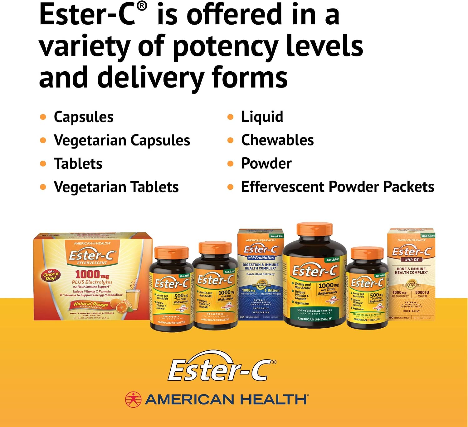 American Health Ester-C con Bioflavonoides Cítricos - 500 mg, 120 Cápsulas (60 Dosis)
