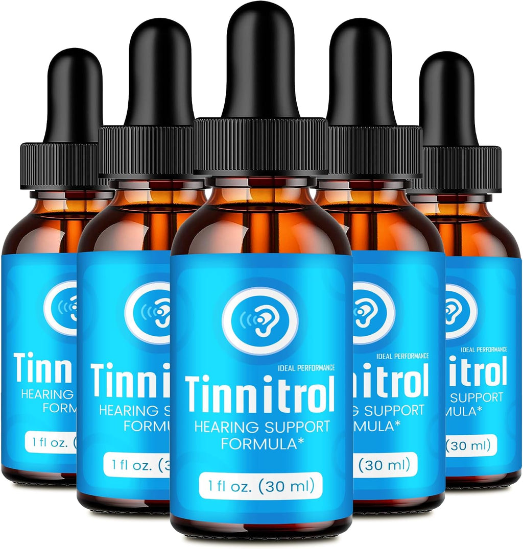Tinnitrol Gotas para el Tinnitus, Alivio para el Zumbido en los Oídos, Suplemento Líquido Natural para la Salud Auditiva (Pack de 5)