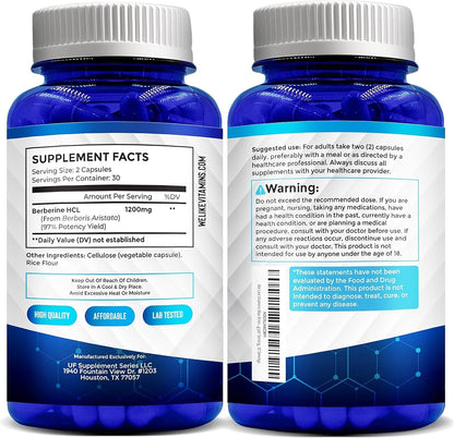 Berberine HCL 1200mg, 60 Cápsulas Vegetarianas - Certificado NSF - WeLikeVitamins – Image 9