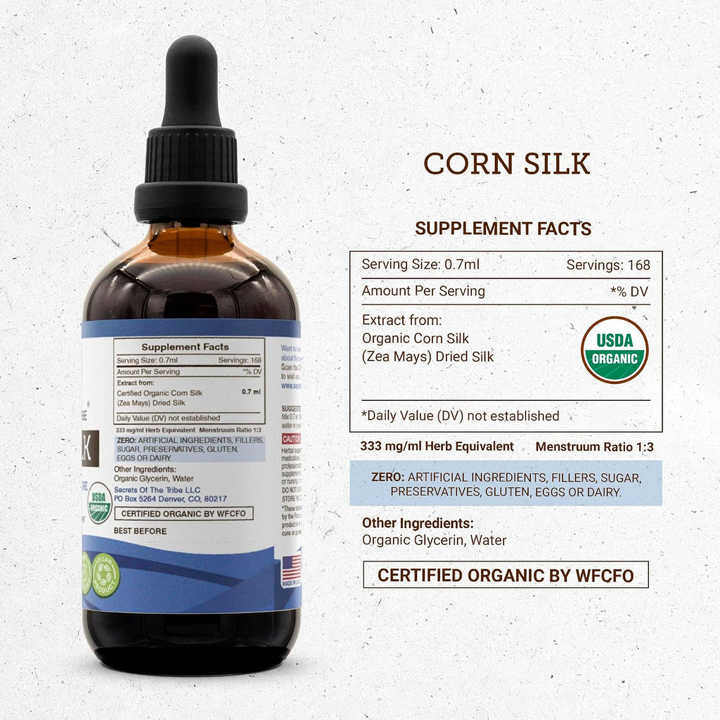 Secrets of the Tribe Extracto de Seda de Maíz Orgánico - Sin Alcohol - 118 ml