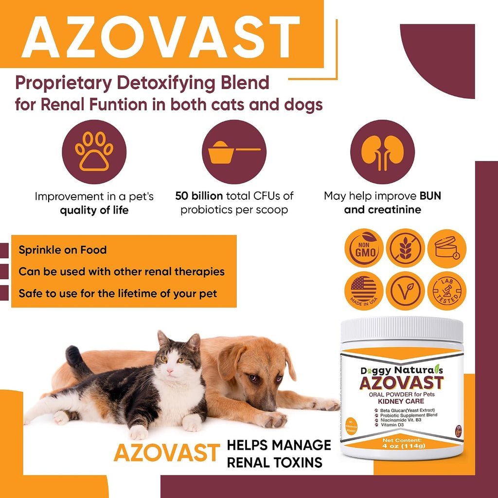 Azovast Polvo para Riñones de Perros y Gatos (113 g) - Apoyo Renal