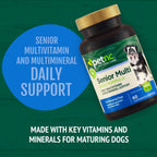 Petnc Senior Multi Chewables (60 comprimibles) - Multivitamínico y mineral para perros mayores, sabor a hígado