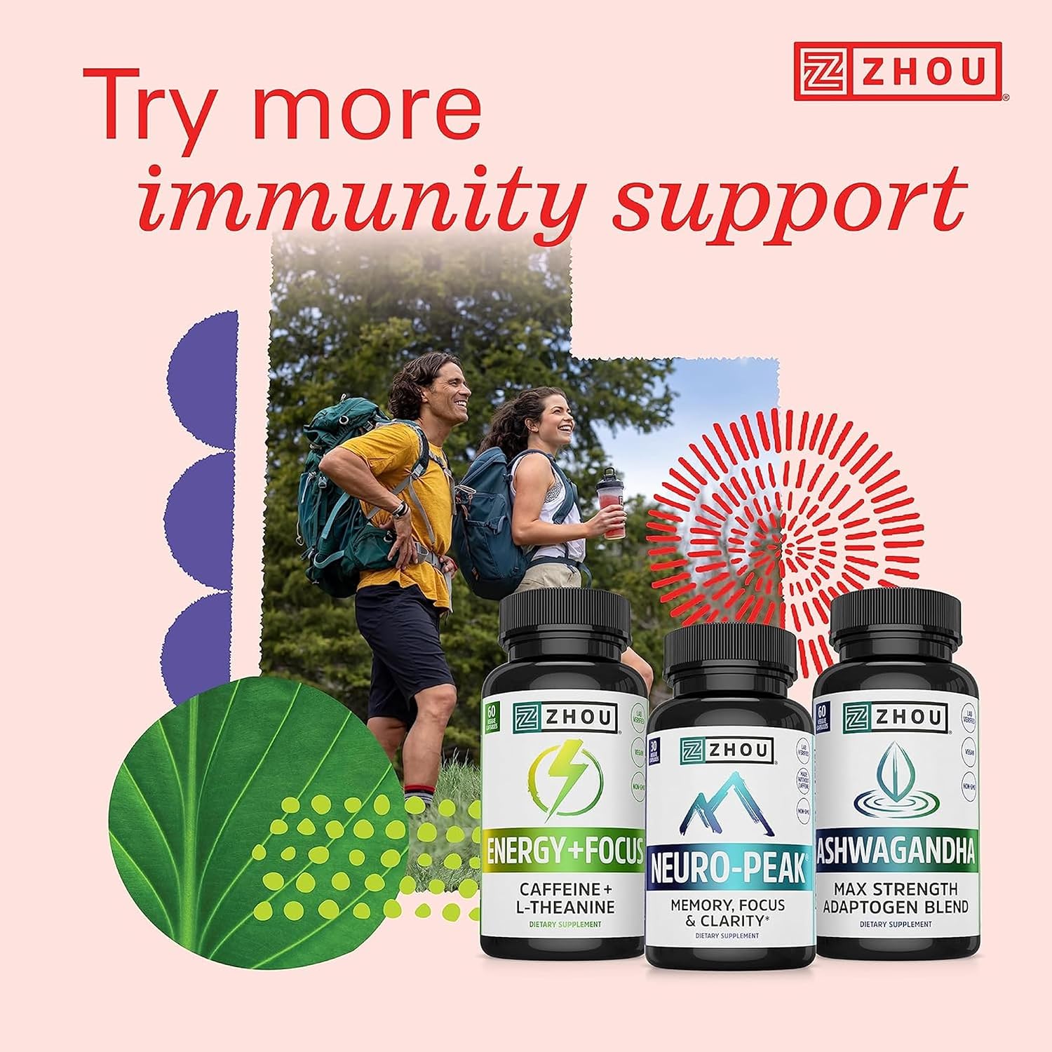 Zhou Vitamin C+ Gominolas - 270 mg de Vitamina C con Bioflavonoides y Acerola - 60 Gominolas Veganas