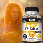 Kaya Naturals Vitaminas K2 con D3 5000IU Suplemento para Hombres y Mujeres - Cápsulas Fáciles de Tragar con Bioperina (180 Cápsulas)