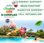 Lifeable Complejo B para Niños con Vitamina C - Gominolas Veganas de Vitaminas B - 90 Gominolas