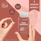 LongLifeNutri Beta Sitosterol 1000mg - Suplemento de Fitoesteroles, 200 Cápsulas Vegetarianas