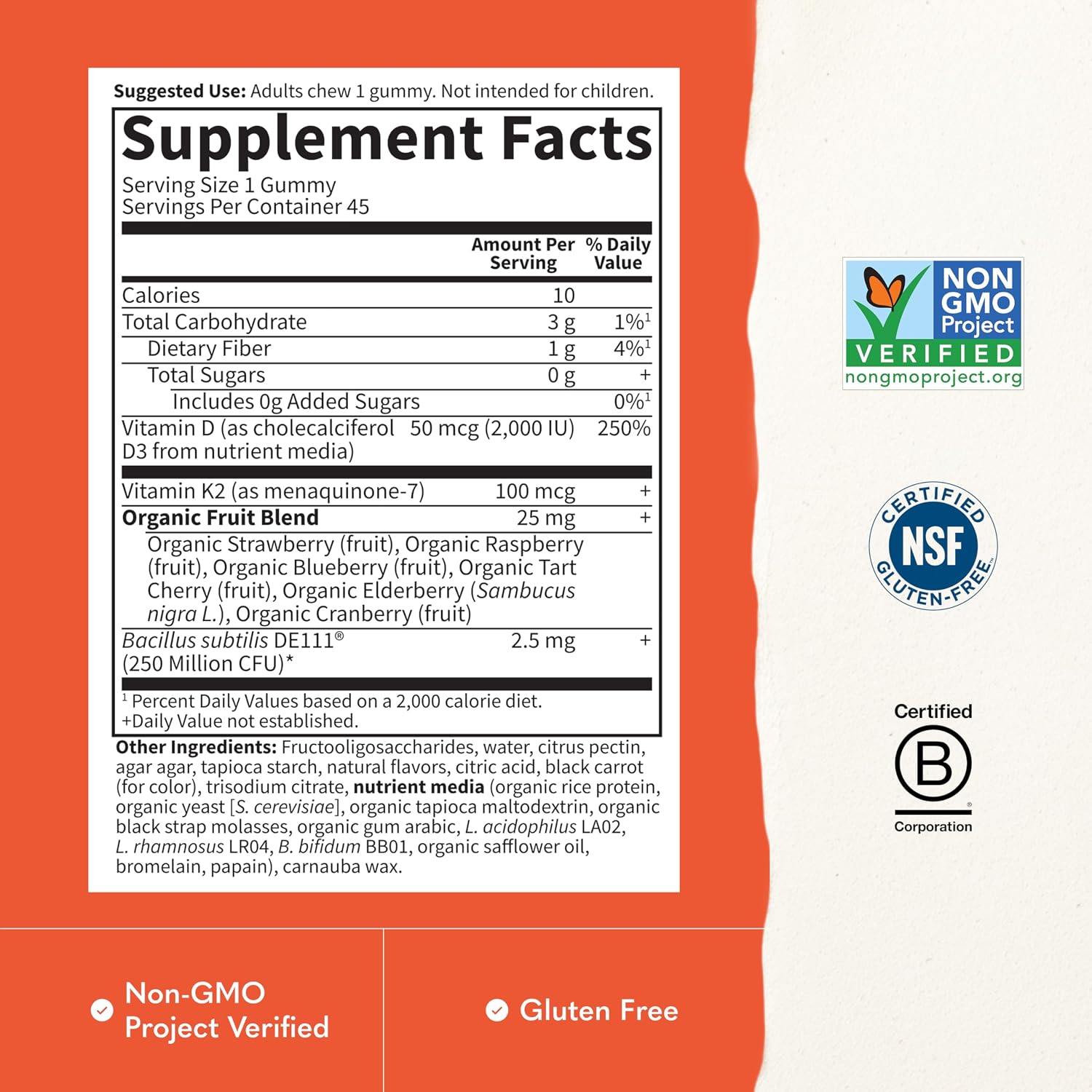 Garden of Life Vitamin Code D3 & K2 Gominolas, 45 gominolas