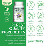 Maxi Health Vitamina D3 3000 IU 75 mcg 180 Cápsulas Blandas